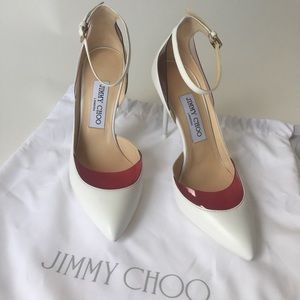 Jimmy Choo Lucy 100 White and Pink Plexi